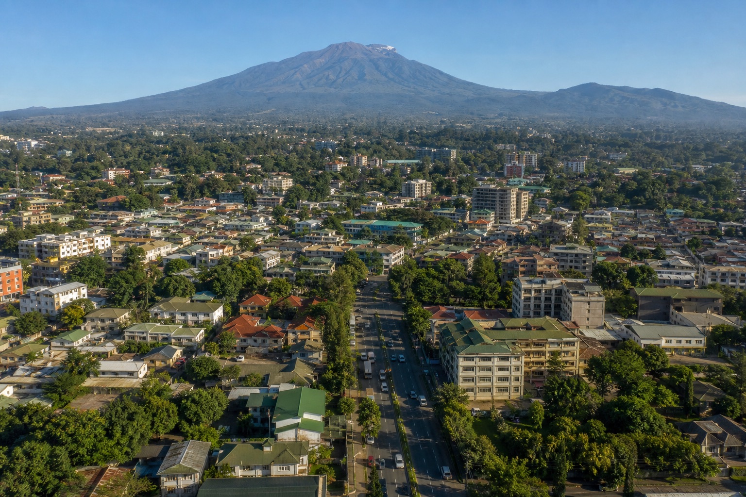 Aerial view of Arusha, Tanzania